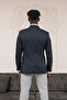 Regular Fit Italian Collar Lined Pocketed K Double-Breasted Blazer Jacket - 5