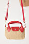 Women's Red Mini Size Strap Straw Hand and Crossbody Bag