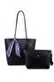 Women's Large Double Shoulder Bag Set Black Victoria