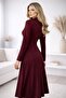 Women's Long Sleeve Collared Double Zip Detail A-Line Midi Modal Dress - 3