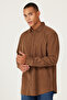 Mink Comfort Fit Relaxed Fit Hidden Button Collar 100% Cotton Shirt - 3