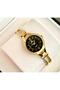 Rym-5034 Quartz Women's Watch - Waterproof - Steel Case and Strap - 2 Years Warranty Gold-Black - 4