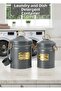 Set of 2 Detergent Bucket Laundry Dishwashing Box with Scale Galvanized Metal Anthracite
