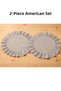 Linen Fabric American Placemat 40 cm – Ruffled Round Table Placemat, Set of 2