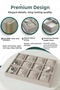 12 Compartment Velvet Watch and Bracelet Box - Jewelry Organizer - Cream - 4