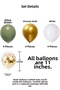 Mold Green Chrome Gold White and Transparent Balloon Set Balloon Sequin 11 Inch - 2