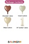 -1- Age Retro Beige Number Foil Balloon Heart Birthday Set - 2