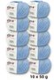 Premium Amigurumi Yarn Punch (PUNCH) Baby Soft Cotton 500 g (10-pack) - Baby Blue