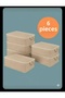 Multi-Purpose 6 Pieces Large Size Brown Storage Bags under the Bed 64 X 45 X 22 cm - 5