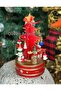 Luxury Wooden Musical Music Box Rotating Pine Tree Gift Decoration Christmas Fancy Tree Red - 2