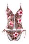 Çiçek Desenli Bağlama Detaylı Tankini Kaplı Regular Bikini Takımı TBESS26BT00009 - 4