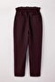 Bordo Yüksek Bel Beli Lastikli %100 Pamuk Büyük Beden Mom Jeans TBBAW23JE00002 - 8