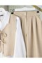 Lace-Up Front Trousers and Vest Double Linen Look Suit -Mink - 4