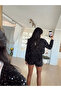 Black Sequined Velvet Jacket Shorts Set - 4037 - 3