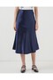 15806 Satin Skirt - Navy Blue - 4
