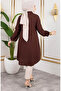 Viscose Tunic with Elastic Sleeves 0171-04 Brown - 6