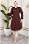 Viscose Tunic with Elastic Sleeves 0171-04 Brown - 4