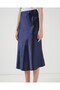 15806 Satin Skirt - Navy Blue - 5