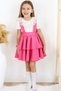 Girl's Helen Pink Strappy Tie-Up Gilet October 29 Dress Ecru Lace Short Sleeve Blouse Evening Dress Set - 7