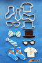 6 Pcs Dad Hat Bow Tie Necktie Shirt Glasses Socks Cookie Mold Cutter Father's Day