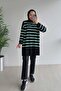 Lady Hijab Knitwear Tunic - Black/Green - 6
