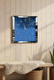 ساعة حائط ديكورية من MDF بإطار فضي وتصميم أزرق - 4