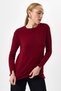 Burgundy Crew Neck Side Slit Tunic 8229A