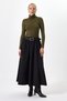Khaki Turtleneck Long Sleeve Slim Fit Blouse 2504 - 3