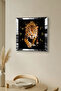 Silver Framed Leopard Themed Decorative Mdf Wall Clock - 5