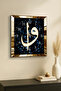 ساعة حائط ديكورية من MDF مع إطار ذهبي وكتابة 'إلف' و'فاف' - 3
