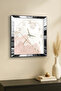 Silver Framed Abstract Clock Themed Decorative Mdf Wall Clock - 3