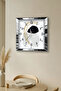 ساعة حائط ديكورية من MDF بإطار فضي وتصميم بسيط - 5