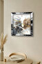 ساعة حائط ديكورية من MDF بإطار فضي بتصميم انعكاس الزمن - 5
