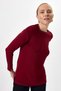 Burgundy Crew Neck Side Slit Tunic 8229A - 2