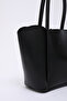 Black Shk122 Faux Leather, Snap Fastener, Makeup Bag, Wallet, Hand, Arm and Shoulder Bag - 4