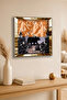 Gold Framed Silence of the Mountains Themed Decorative Mdf Wall Clock - 2