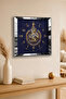 ساعة حائط ديكورية من خشب MDF بتصميم الأناقة العثمانية مع إطار فضي - 2