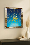 ساعة حائط ديكورية من خشب MDF مع إطار ذهبي وكتابة كلمة محمد - 3