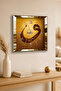 ساعة حائط مزخرفة من خشب MDF مع إطار ذهبي وكتابة فاف - 2