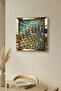 Gold Framed Peacock Feather Patterned Themed Decorative Mdf Wall Clock - 5