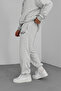Men's Curved Printed Baggy Adjustable Leg 3 Thread Ş Fleece-Lined Loose Fit Stopper Leg Sweatpants - 2