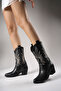 Rhifthil Women's Boots 00125001 Black Leather - 5