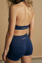 Navy Blue Push up High Waist Seamless Scrunch Biker Sports Shorts |   Solis - 4