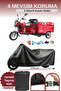 Black 3-Wheel Triportor Tarpaulin, Electric Motor Tarpaulin with Case