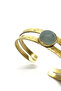 Handmade Pure Brass Natural Stone Cuff Bracelet Authentic Wide Bohemian Adjustable Cuff Bracelet - 2