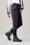 Women's Cargo Pocket Black Polyamide Blended Cotton Lycra Trousers with Elastic Waist and Elastic Legs - 5