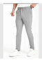 Men's Jogger Cut Double Leg Trousers with Belt on the Front and Elastic Waist