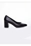 Genuine Leather Black 7 cm Heeled Classic Shoes - 5