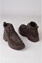 Seç 51464 Genuine Leather Men's Women's Boots Brown Suede - 8