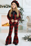 Girl's Red Lisbon Jacquard Plaid Jacket Pants Cap Bottom Top Set October 29 Show Outfit